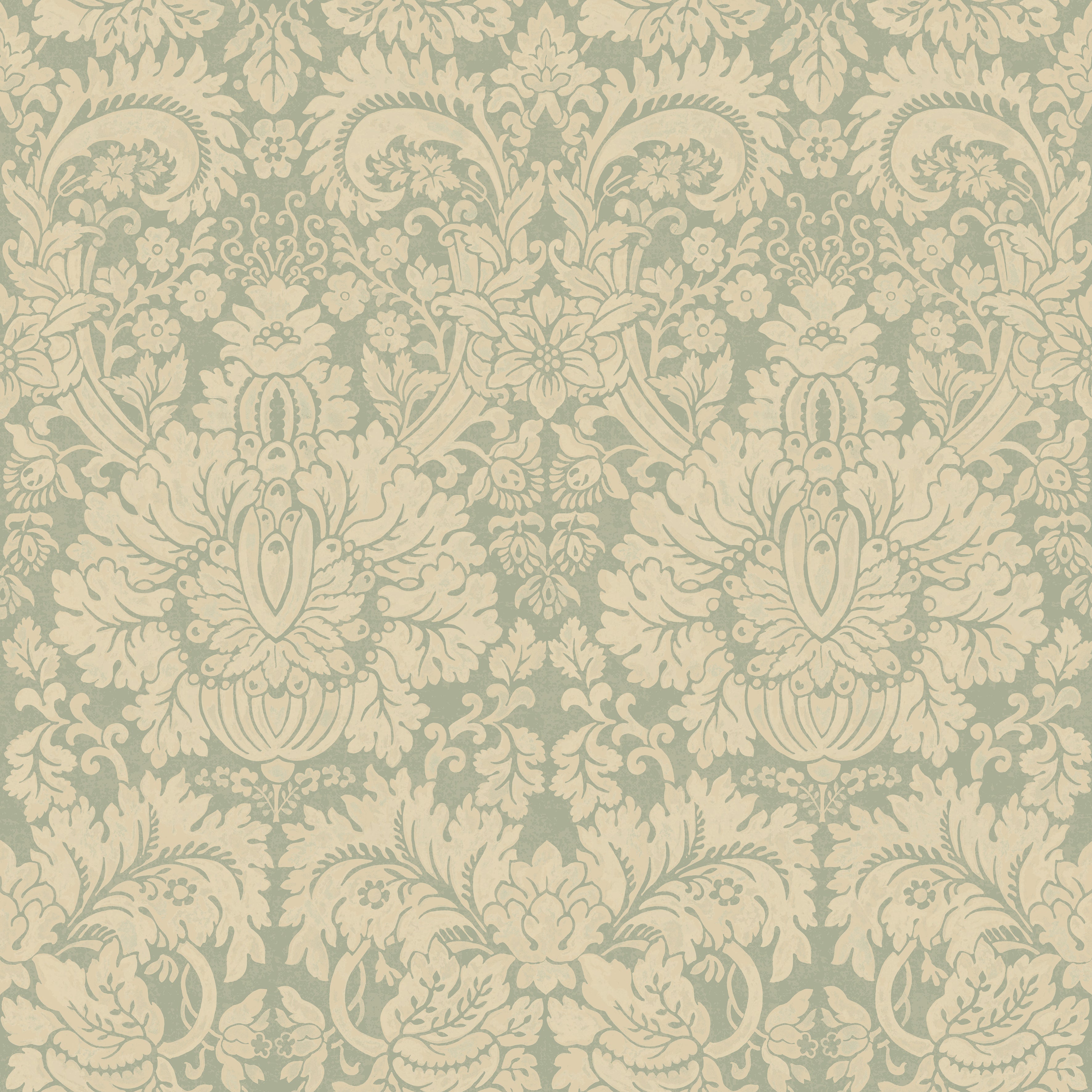 Queen's Damask Aquamarine