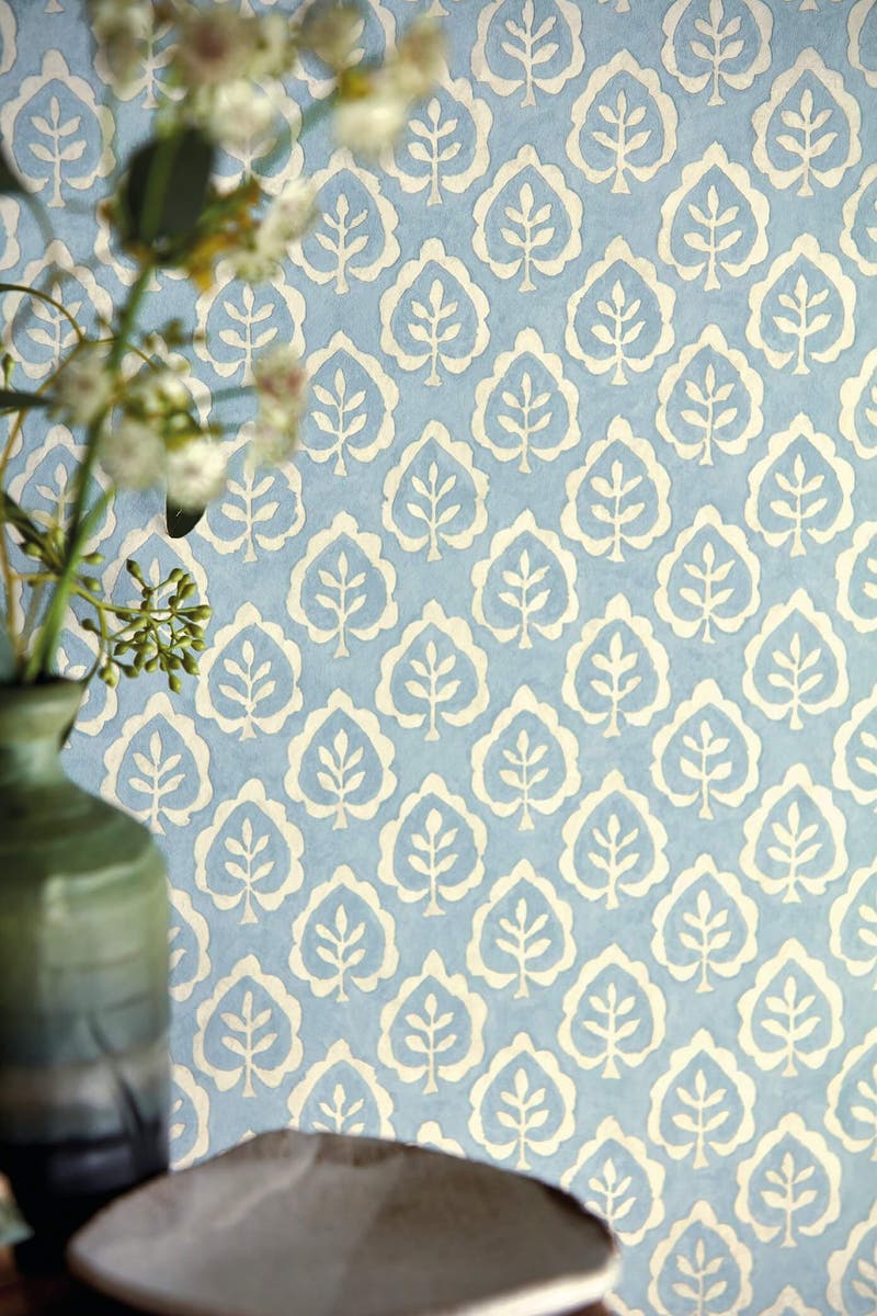 Sanderson - Fencott Blue Littlemore Wallpapers