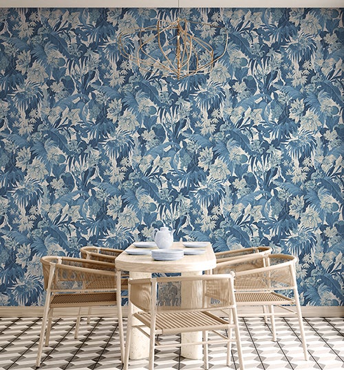 GP&J Baker - Original Tropical Flower Blue BW45132-2