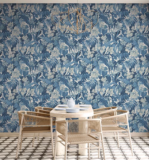 GP&J Baker - Original Tropical Flower Blue BW45132-2