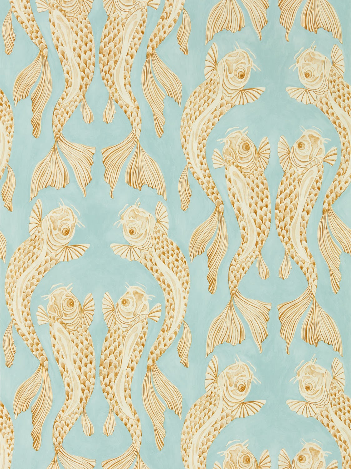 Sanderson - Voyaging Koi Clear Sky/Pe Water Garden Wallpapers