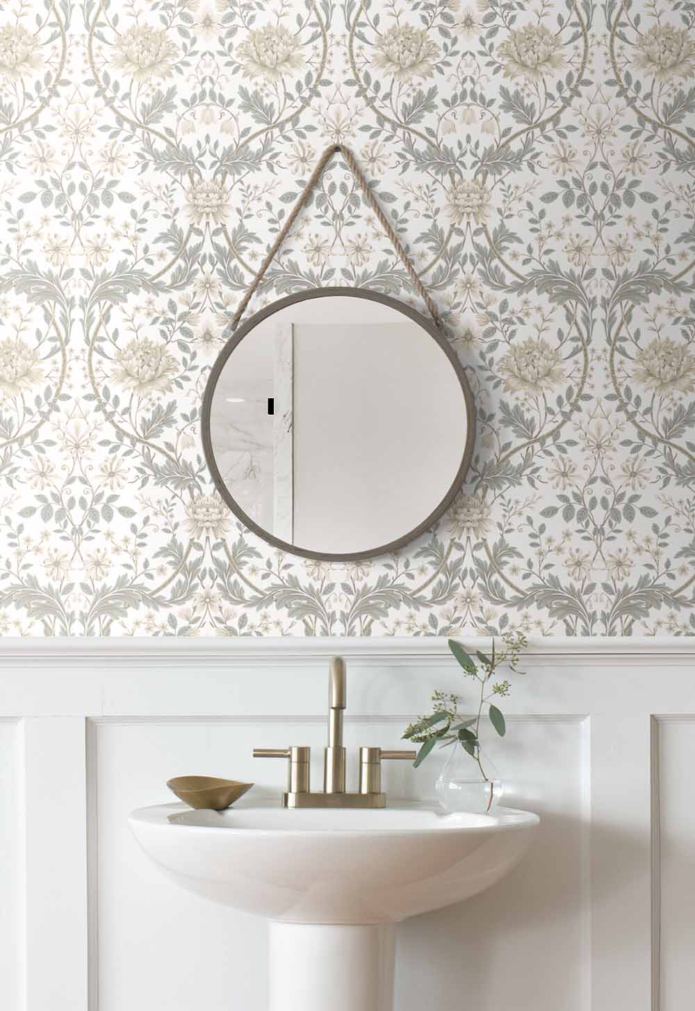 Carma - Peel & Stick Honeysuckle Trail Ivory & Grey