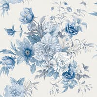 Floral Charm - Blue & White