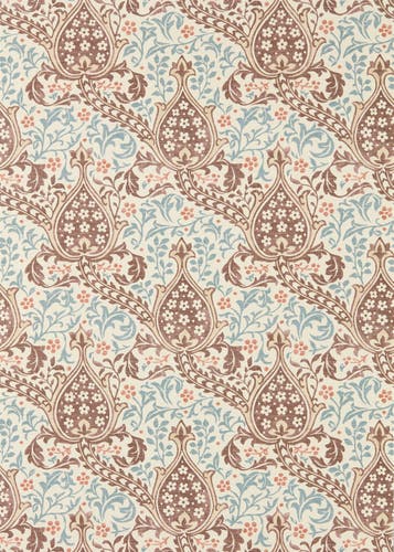 Morris & Co - Persian Tulip Umber Mineral Blue