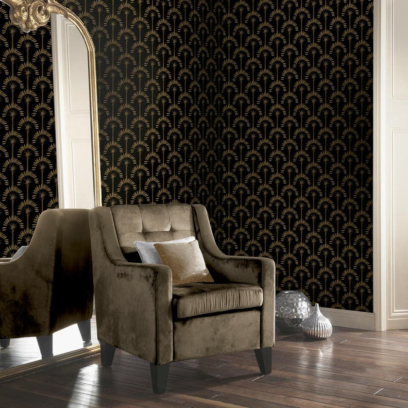 Palm Palace Black & Gold