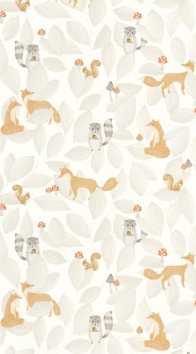 Casadeco - Woodland Friends Gris Duv Once Upon A Time