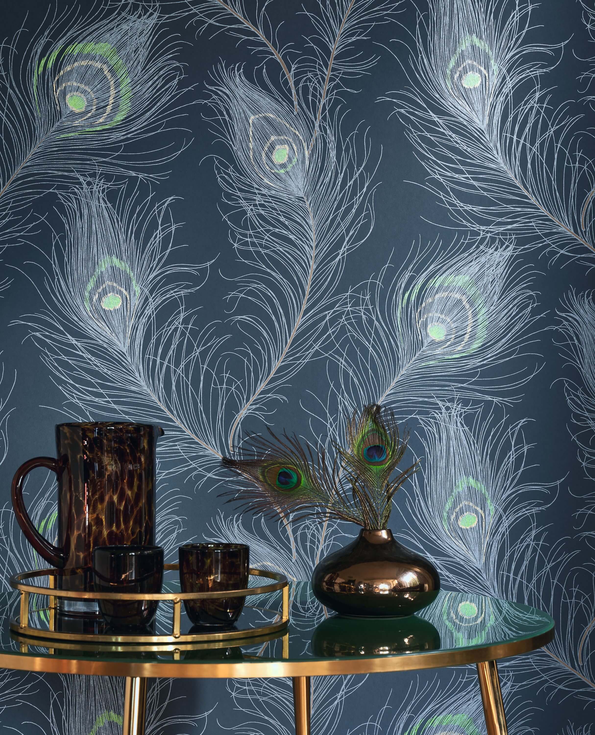 Casadeco - Revue Bleu Petrole / Vert Annees Folles