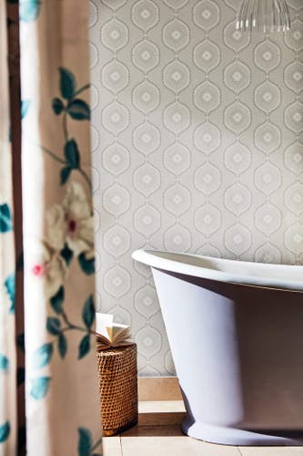 Sanderson - Milcombe Silver Littlemore Wallpapers