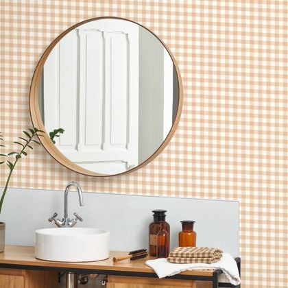 Casadeco - Vichy Beige Rosé Flower Market