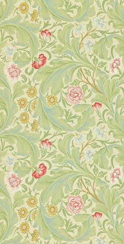 Morris & Co - Leicester Green/Coral Archive II Wallpapers
