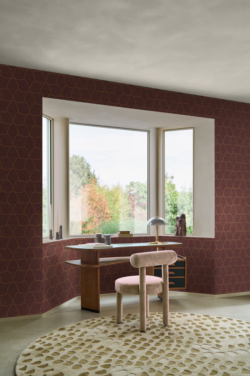 Casamance Tressana Pourpre/Cuivré