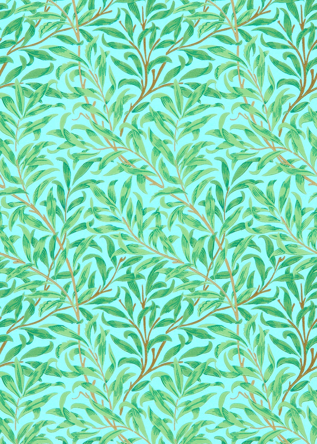 Morris & Co - Willow Boughs Sky/Leaf Gr Queen Square Wallpapers