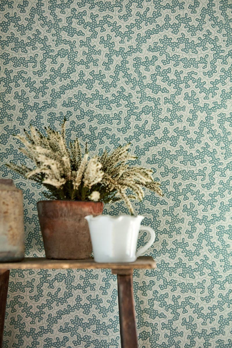 Sanderson - Truffle Blue Clay Arboretum Wallpapers