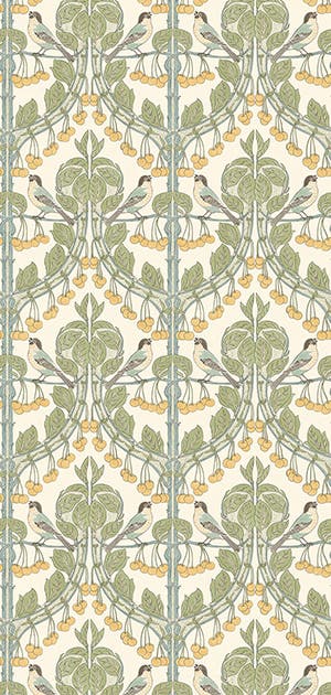 Brantwood Birds & Cherries Aqua BW45100-3