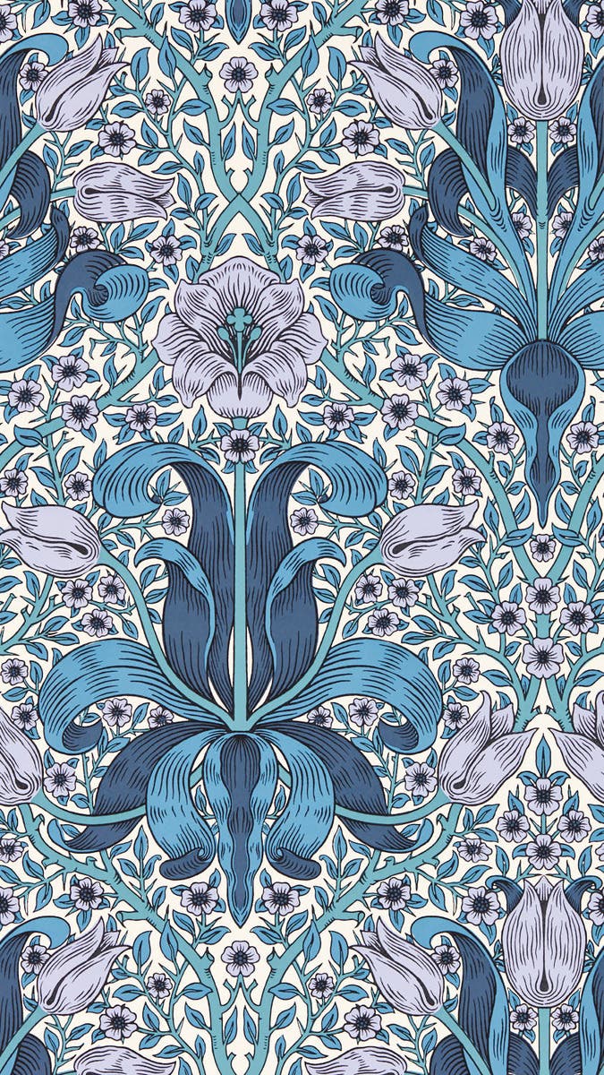 Spring Thicket Indigo/Lil Bedford Park Wallpapers