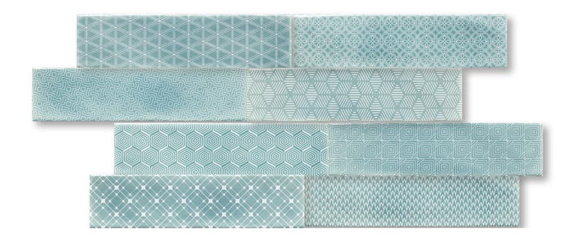 Opal Aqua dekor mix 7,5x30
