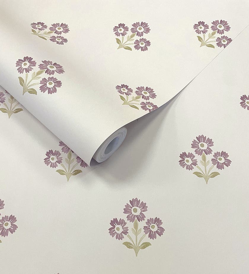 Intrade - Isadora Neutral Mulberry Tales of the Manor Tapet