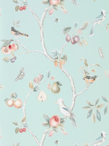 Sanderson - Fruit Aviary Duck Egg/Mul Country Woodland Wallcove