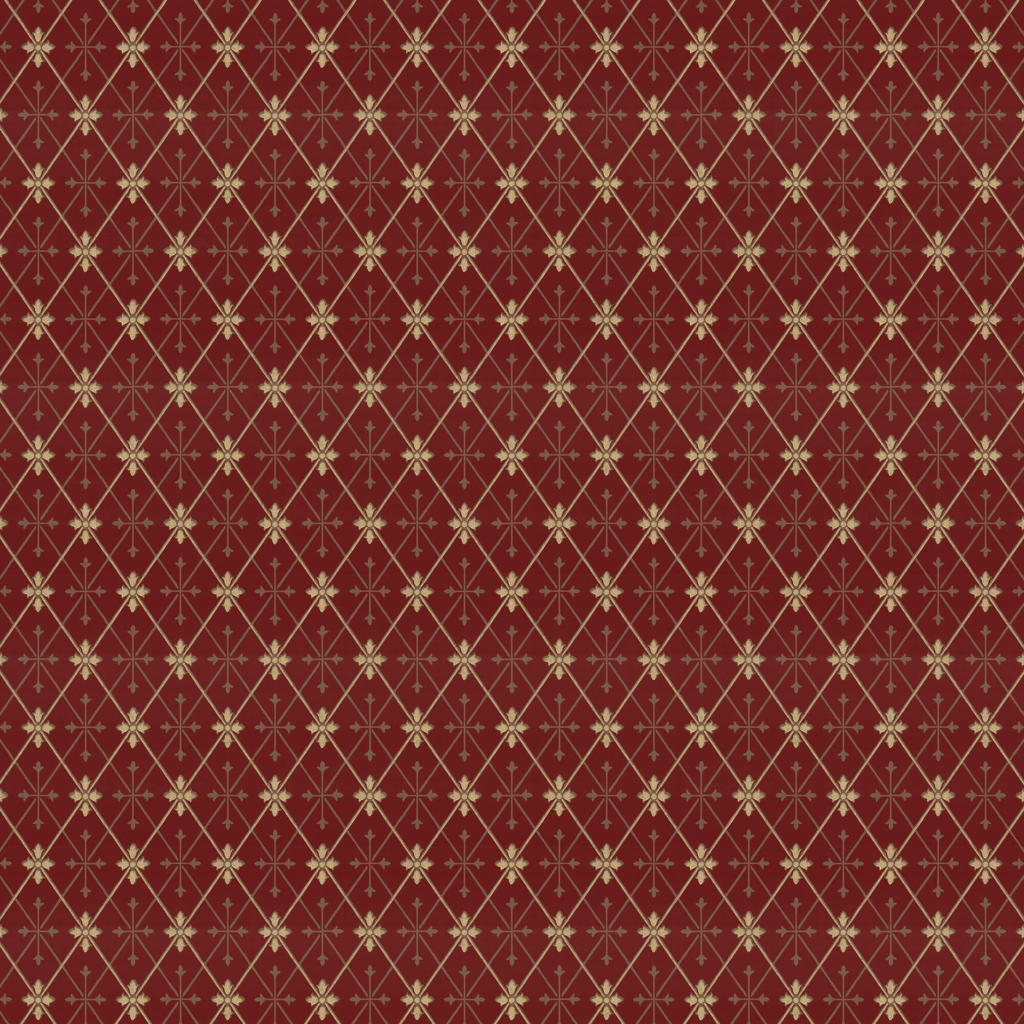 Lim & Handtryck - Skogshyddan - Röd/Guld x111-30