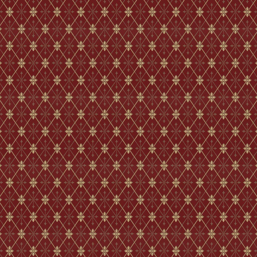 Lim & Handtryck - Skogshyddan - Röd/Guld x111-30