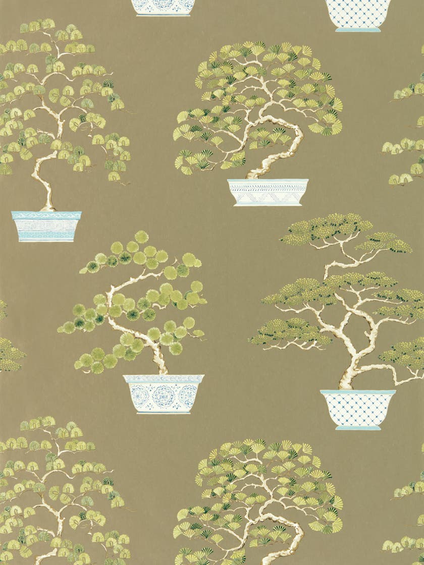 Sanderson - Penjing Scallion Green Water Garden Wallpapers