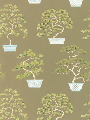 Sanderson - Penjing Scallion Green Water Garden Wallpapers