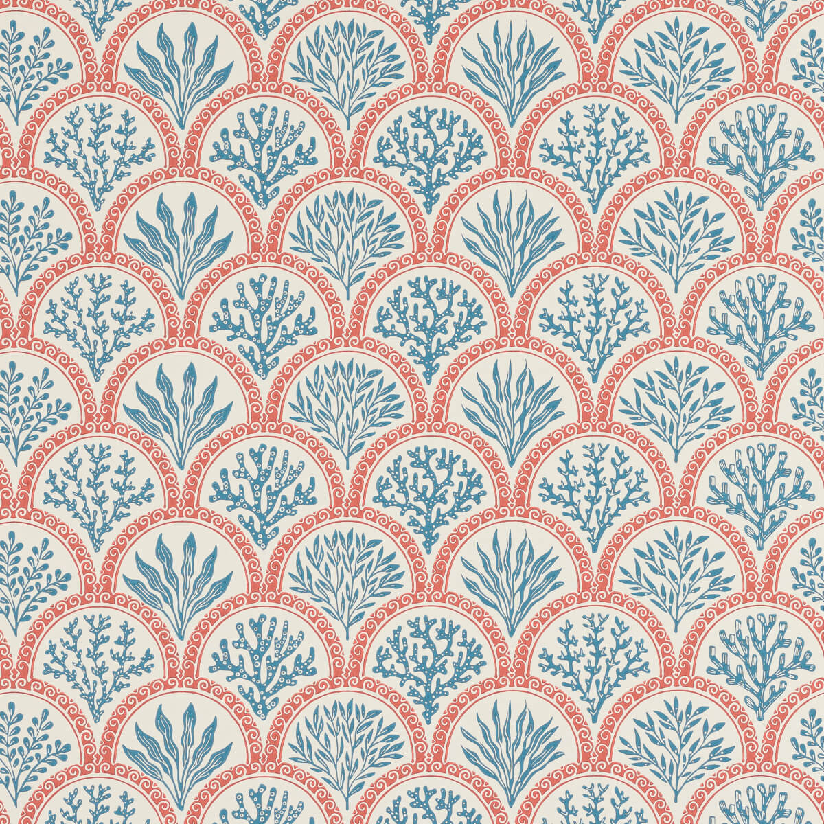 Jane Churchill - Coralli Red/Indigo