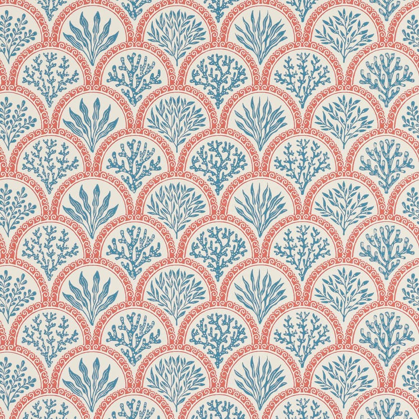 Jane Churchill - Coralli Red/Indigo