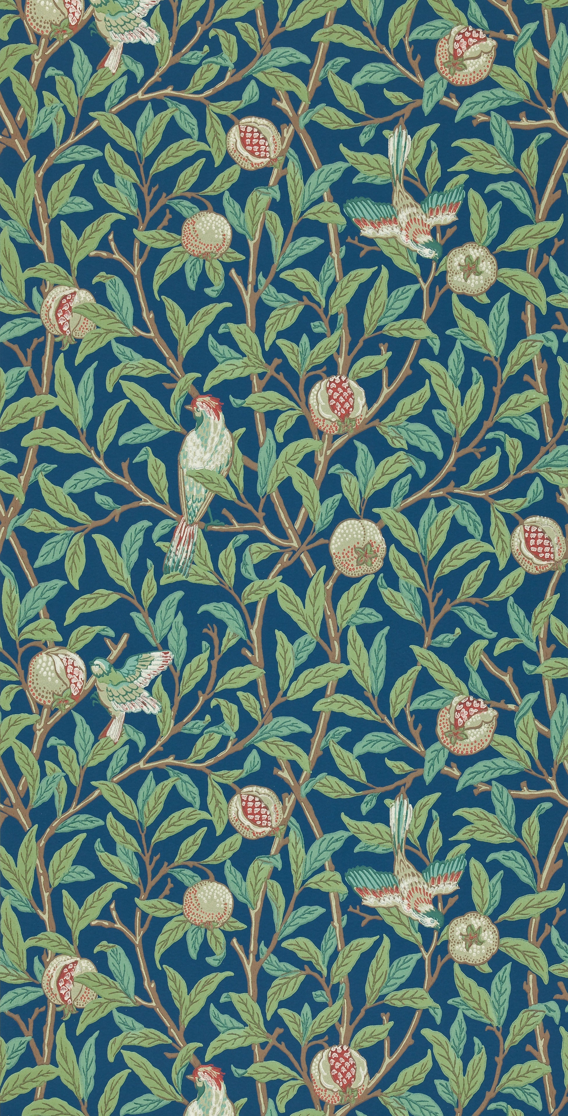 Morris & Co - Bird & Pomegranate Blue/S Morris 160th Anniversary