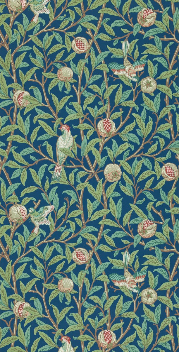 Morris & Co - Bird & Pomegranate Blue/S Morris 160th Anniversary