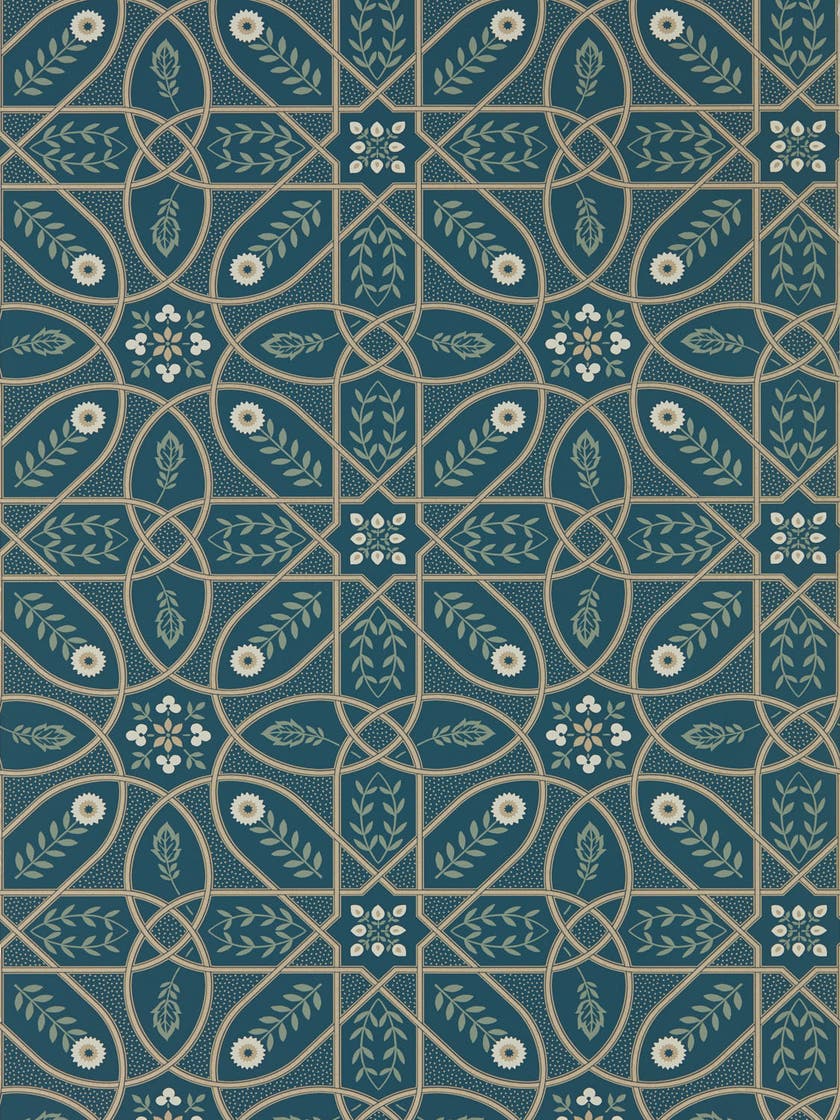 Morris & Co - Brophy Trellis Deep Teal Melsetter Wallpapers