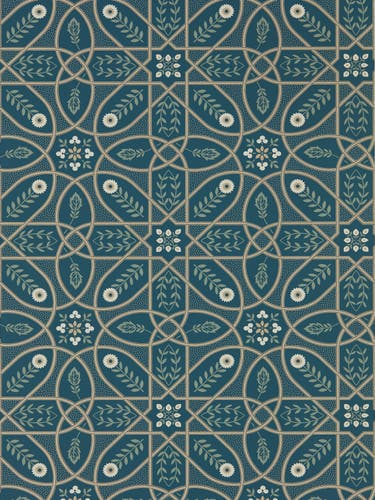 Morris & Co - Brophy Trellis Deep Teal Melsetter Wallpapers