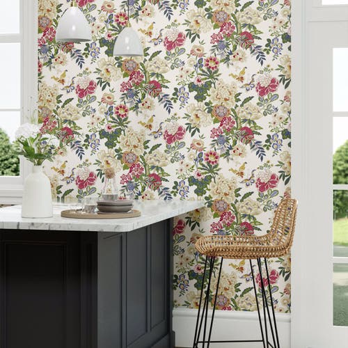 Sanderson - Emperor Peony Lotus Pink Water Garden Wallpapers