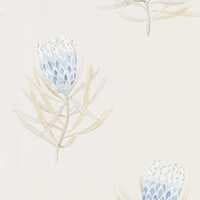Protea Flower China Blue/Canvas