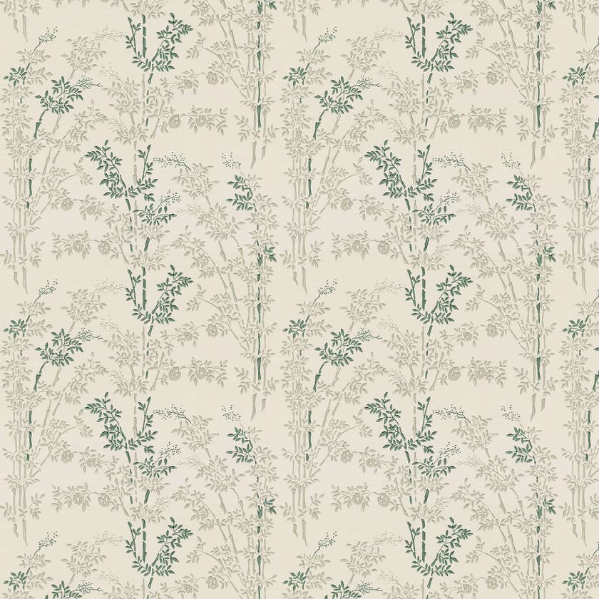 Lim & Handtryck - Bambu - Grå/Grön x124-54