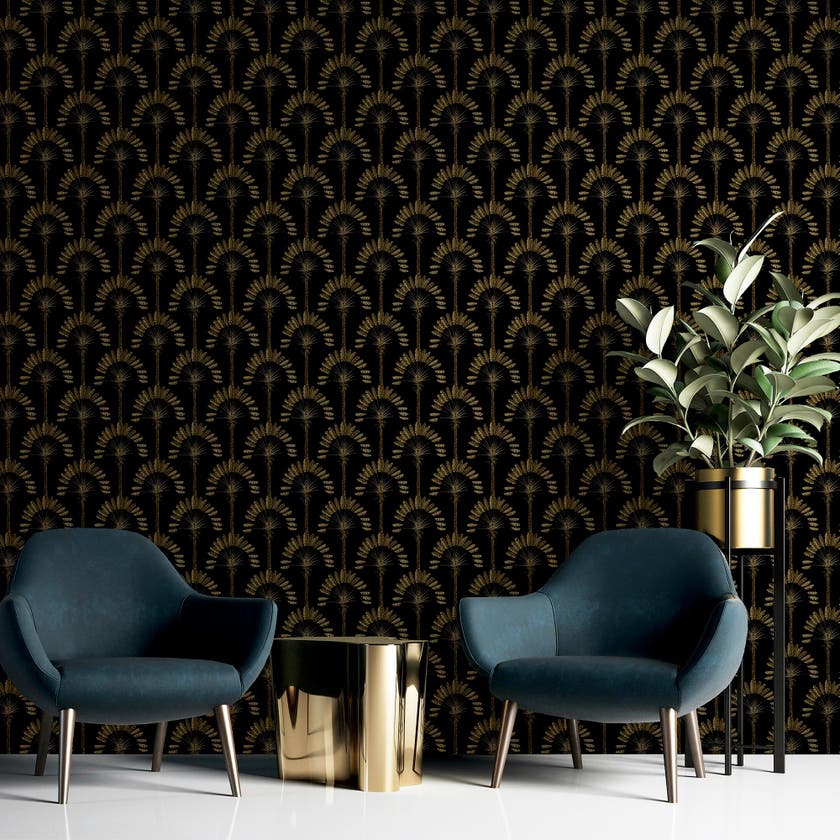 Palm Palace Black & Gold