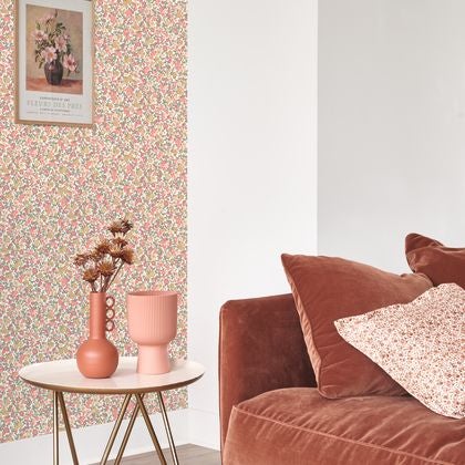 Casadeco - Pansy Kaki / Rouge / Beig Flower Market