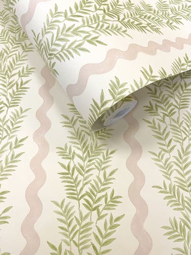 Intrade - Pipkin Stripe Cream Blush Tales of the Manor Tapet