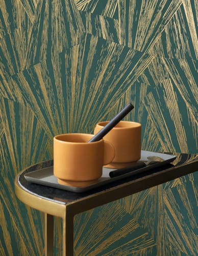 Casadeco - 1930 Eclat Foil Vert/Or 1930