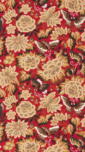 Sanderson - Amara Butterfly Cinnabar/ Water Garden Wallpapers