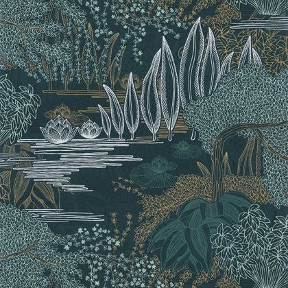 Casamance - Jasmin Pétrole/Céladon Square Jasmin