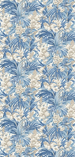 GP&J Baker - Brantwood Trumpet Flowers Blue BW45103-4