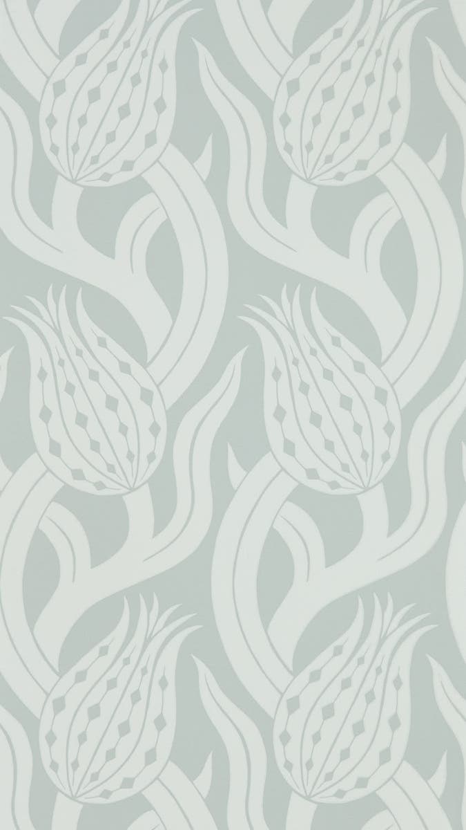 Zoffany - Persian Tulip Quartz Grey Kensington Walk Wallpaper