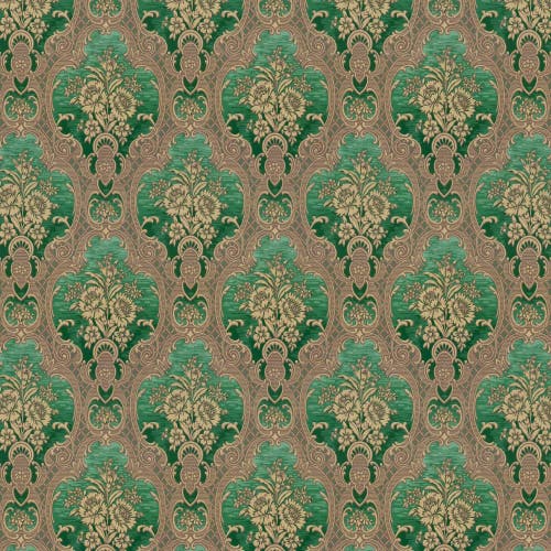 Lim & Handtryck - Nilsagården - Grön/Guld x136-54