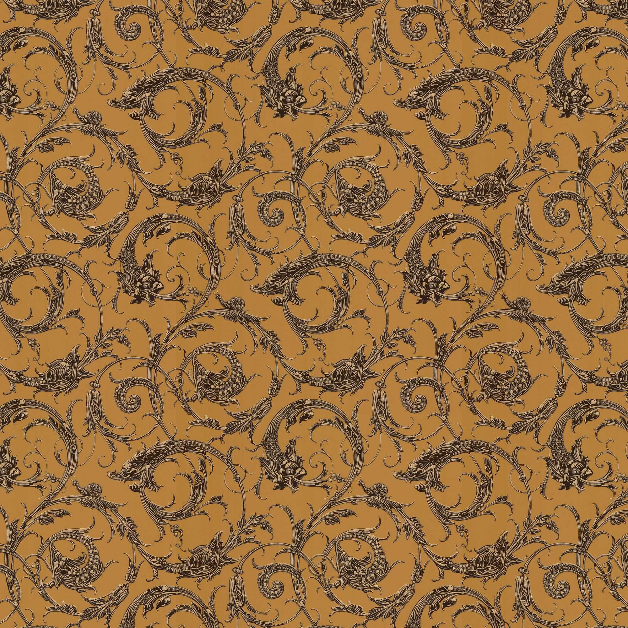 Lim & Handtryck - Draktapet - Ockra x106-50