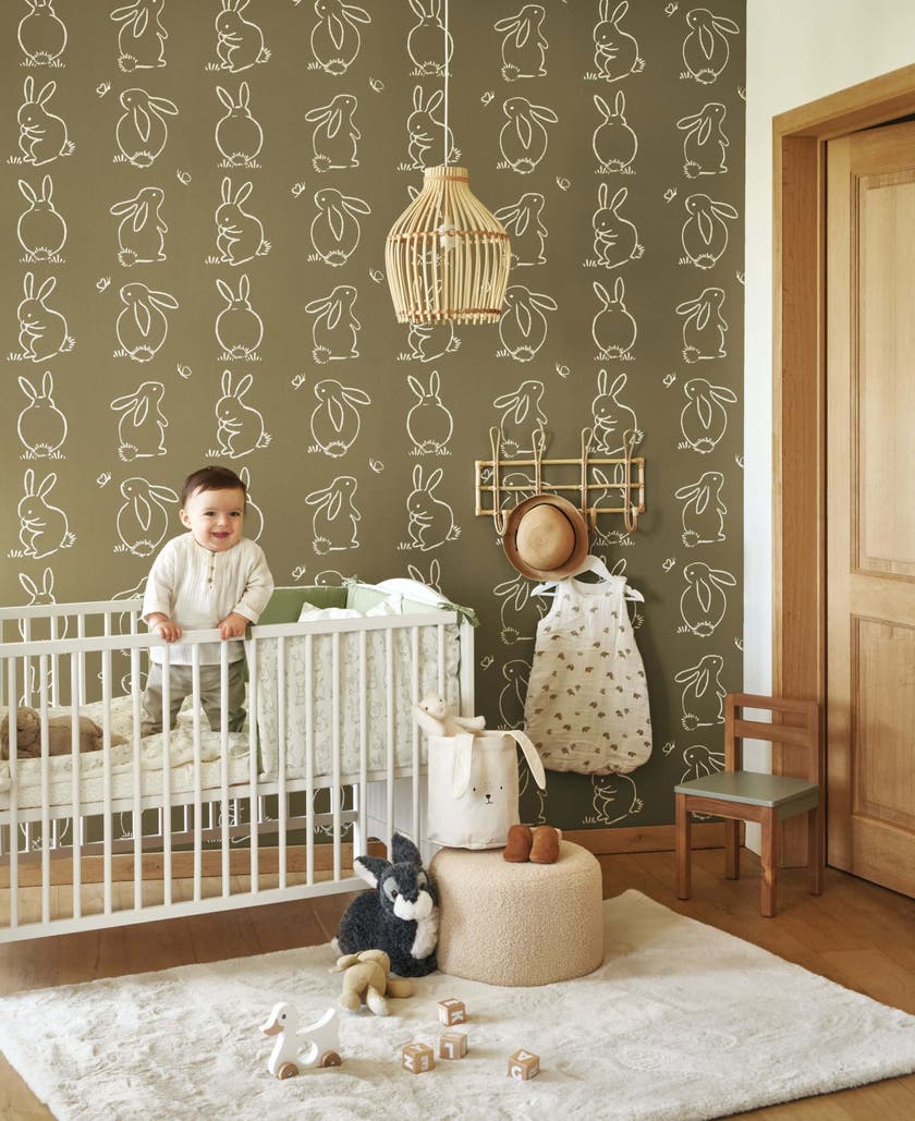 Casadeco - Funny Bunny Vert Kaki Once Upon A Time