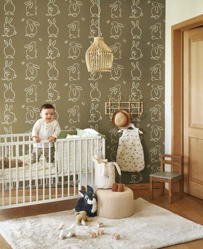 Casadeco - Funny Bunny Vert Kaki Once Upon A Time