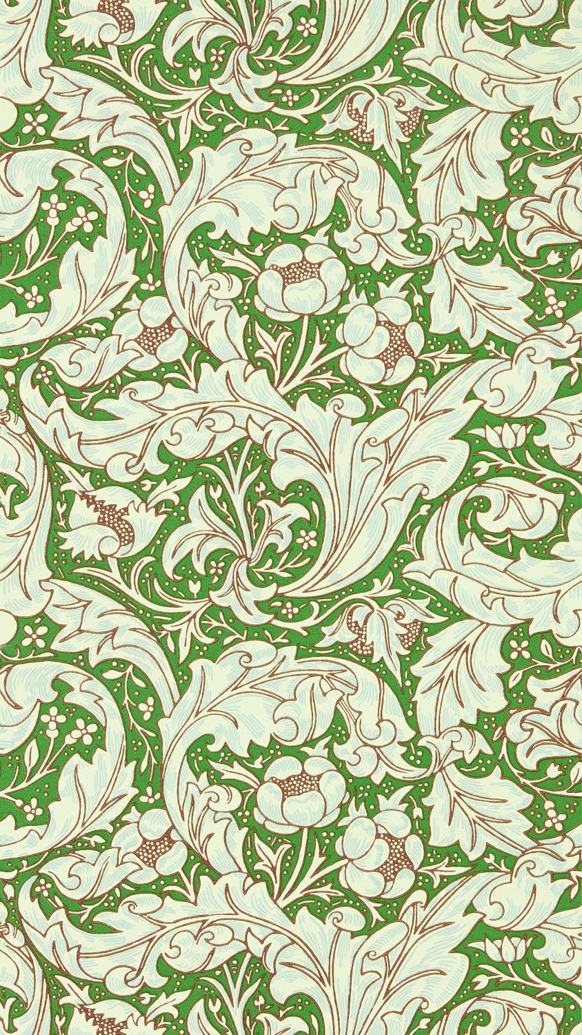 Morris & Co - Bachelors Button Leaf Gre Cornubia Wallpapers