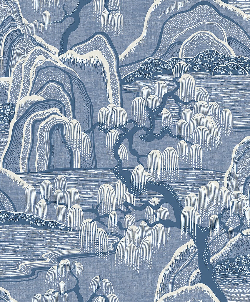 Boråstapeter - Indigo Garden - Blue & White