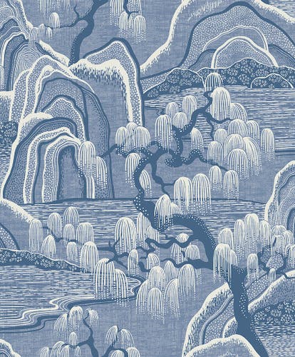 Boråstapeter - Indigo Garden - Blue & White